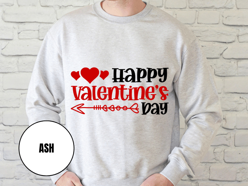 "Happy Valentine's Day" Valentine's Day Sweatshirt, (Gildan 18000) VD009
