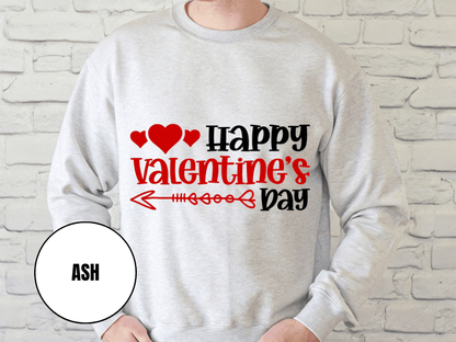 "Happy Valentine's Day" Valentine's Day Sweatshirt, (Gildan 18000) VD009