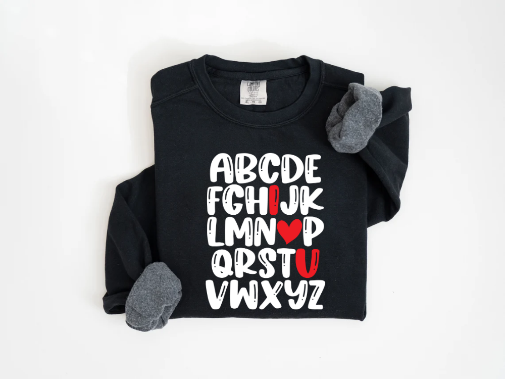 "Alphabet Valentine's Day" Valentine's Day (Comfort Color) VDS011