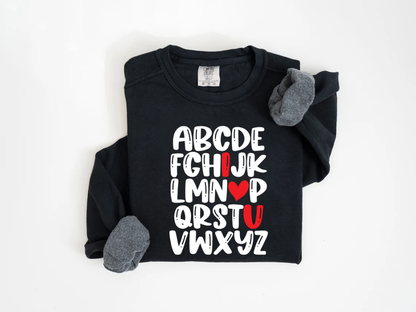 "Alphabet Valentine's Day" Valentine's Day (Comfort Color) VDS011