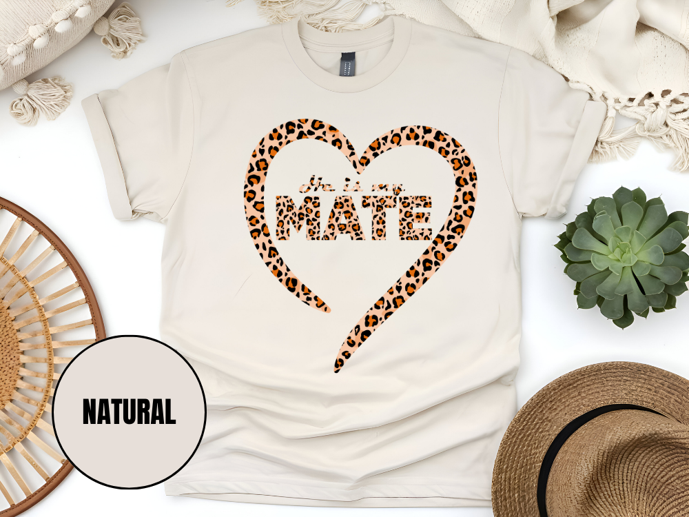 "He Is My Mate Leopard Design" T-Shirt, (Gildan 5000) VD078