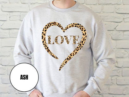 "Love Leopard Design" Valentine's Day (Gildan 18000) VD076