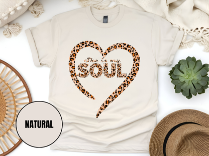"She Is My Soul Leopard Design" T-Shirt, (Gildan 5000) VD080