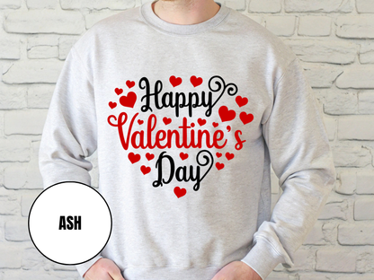 "Happy Valentine's Day" Valentine's Day Sweatshirt, (Gildan 18000) VD002
