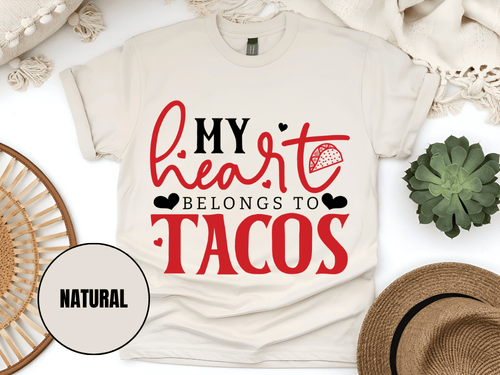 "My Heart belongs to Tacos, Valentine's Day" T-Shirt, (Gildan 5000) VD033