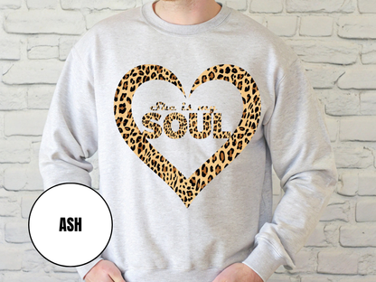 "She Is My Soul Leopard Design" Valentine's Day (Gildan 18000) VD072