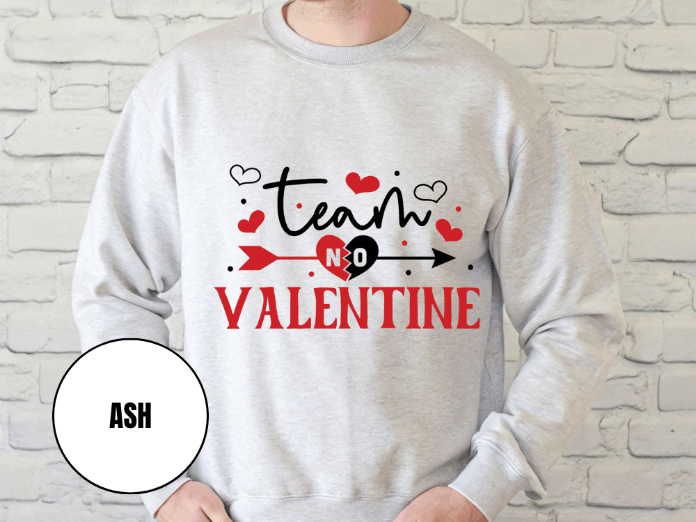 "Team No Valentine", Valentine's Day (Gildan 18000) VD031