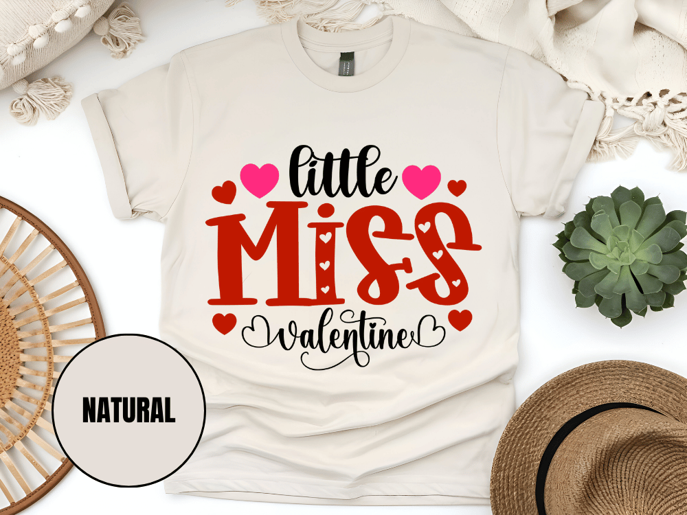 "Little Miss Valentine, Valentine's day" T-Shirt, (Gildan 5000) VD022