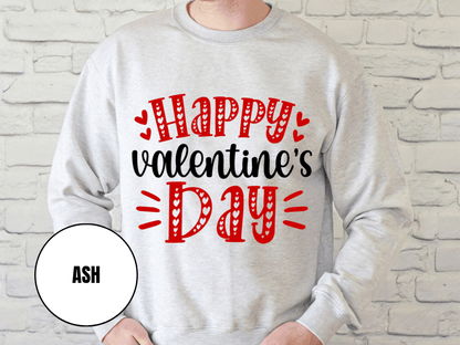 "Happy Valentine's Day" Valentine's Day Sweatshirt, (Gildan 18000) VD001