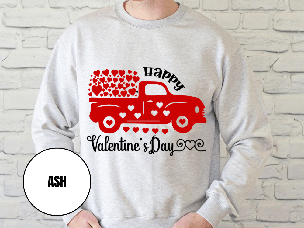 "Happy Valentine's Day" Valentine's Day Sweatshirt, (Gildan 18000) VD006