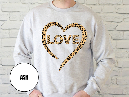 "Love Leopard Design" Valentine's Day (Gildan 18000) VD074