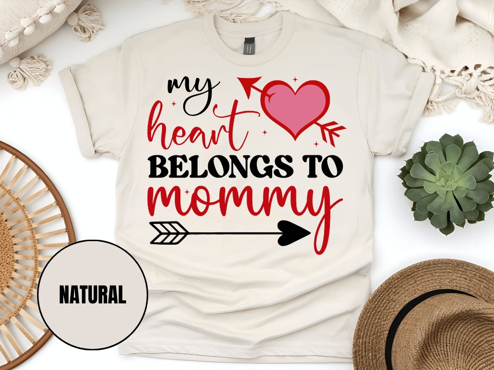 "My Heart Belongs To Mommy, Valentine's Day" T-Shirt, (Gildan 5000) VD054