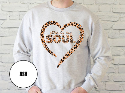 "She Is My Soul Leopard Design" Valentine's Day (Gildan 18000) VD080