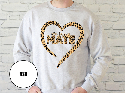 "He Is My Mate Leopard Design" Valentine's Day (Gildan 18000) VD077