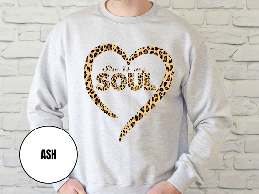 "She Is My Soul Leopard Design" Valentine's Day (Gildan 18000) VD079