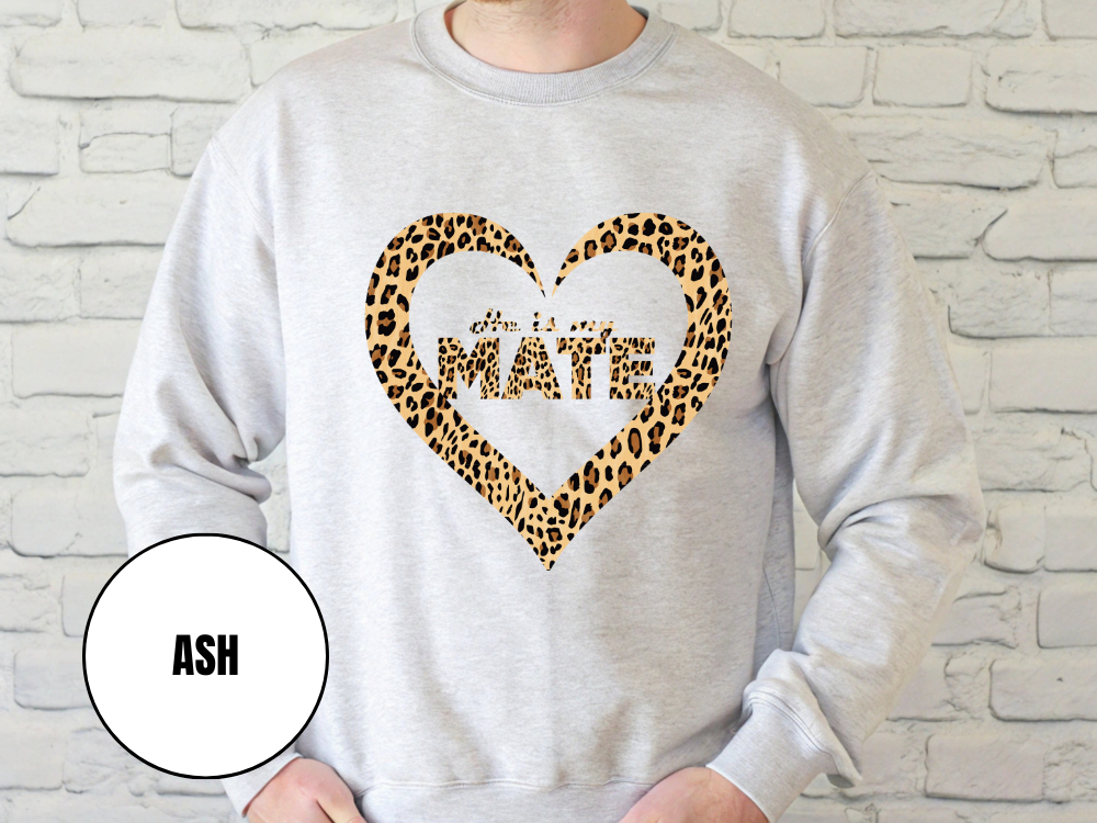 "He Is My Mate Leopard Design" Valentine's Day (Gildan 18000) VD070