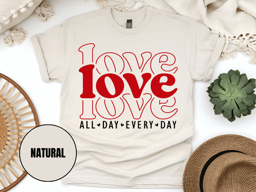 "Love Love Love, Valentine's Day" T-Shirt, (Gildan 5000) VD061