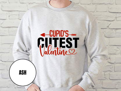 "Cupid's Cutest Valentine" Valentine's Day Sweatshirt, (Gildan 18000) VD018