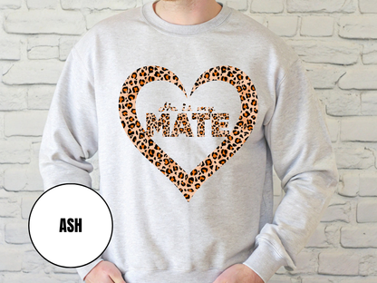 "He Is My Mate Leopard Design" Valentine's Day (Gildan 18000) VD069