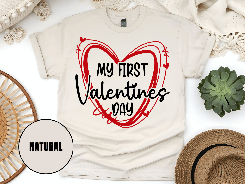 "My First Valentine's day, Valentine's Day" T-Shirt, (Gildan 5000) VD058