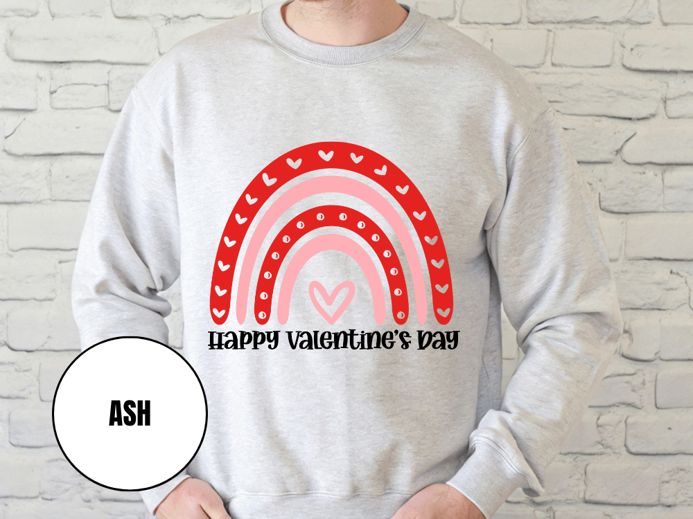 "Happy Valentine's Day" Valentine's Day Sweatshirt, (Gildan 18000) VD005