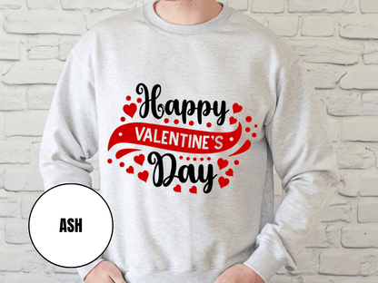 "Happy Valentine's Day" Valentine's Day Sweatshirt, (Gildan 18000) VD003