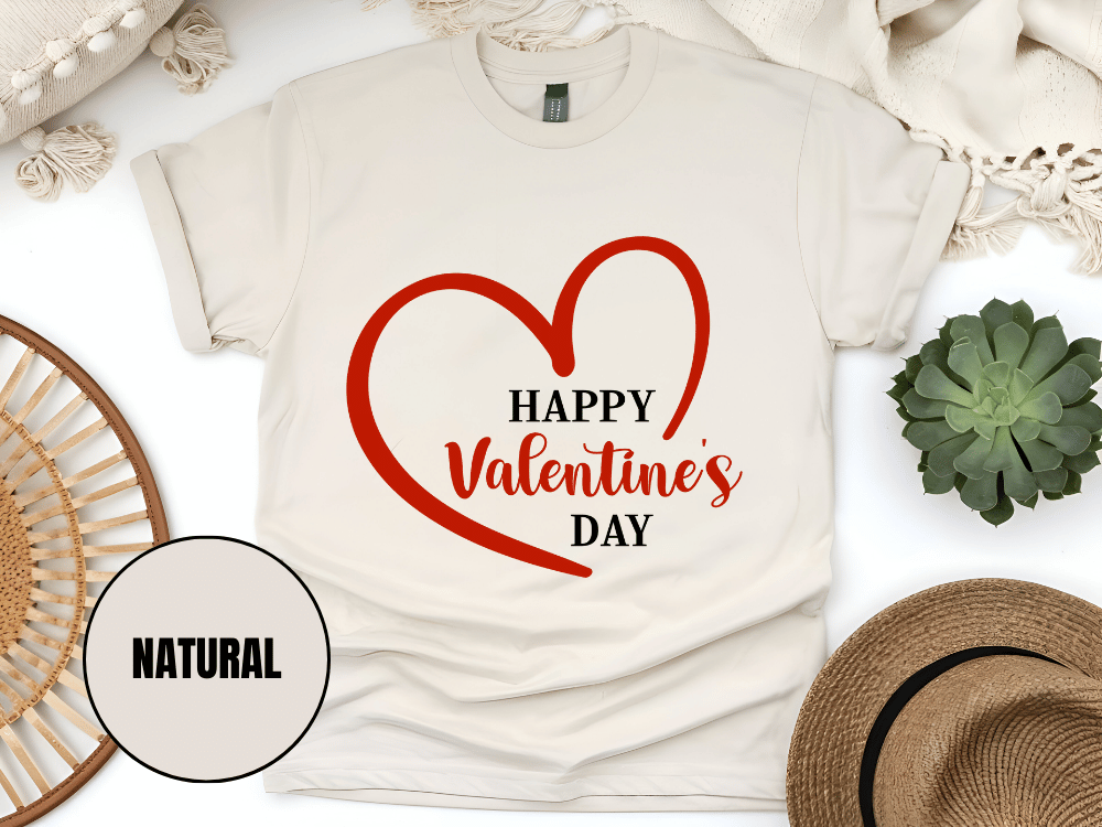 "Happy Valentine's day" T-Shirt, (Gildan 5000) VD019