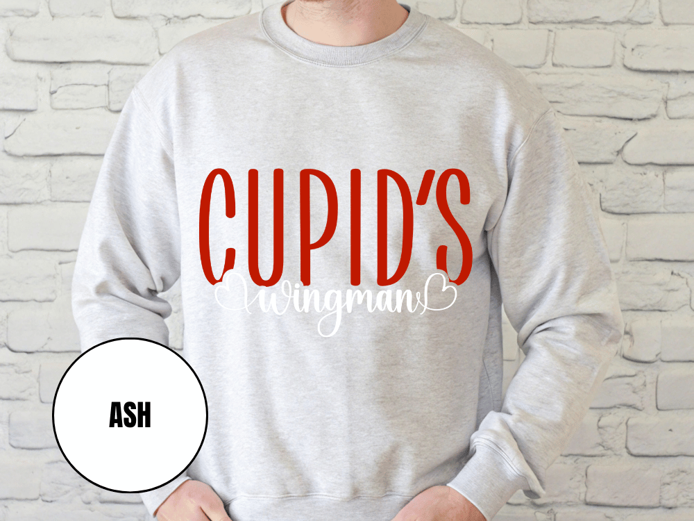 "Cupid's Wingman" Valentine's Day Sweatshirt, (Gildan 18000) VD017