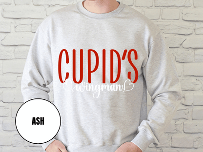 "Cupid's Wingman" Valentine's Day Sweatshirt, (Gildan 18000) VD017