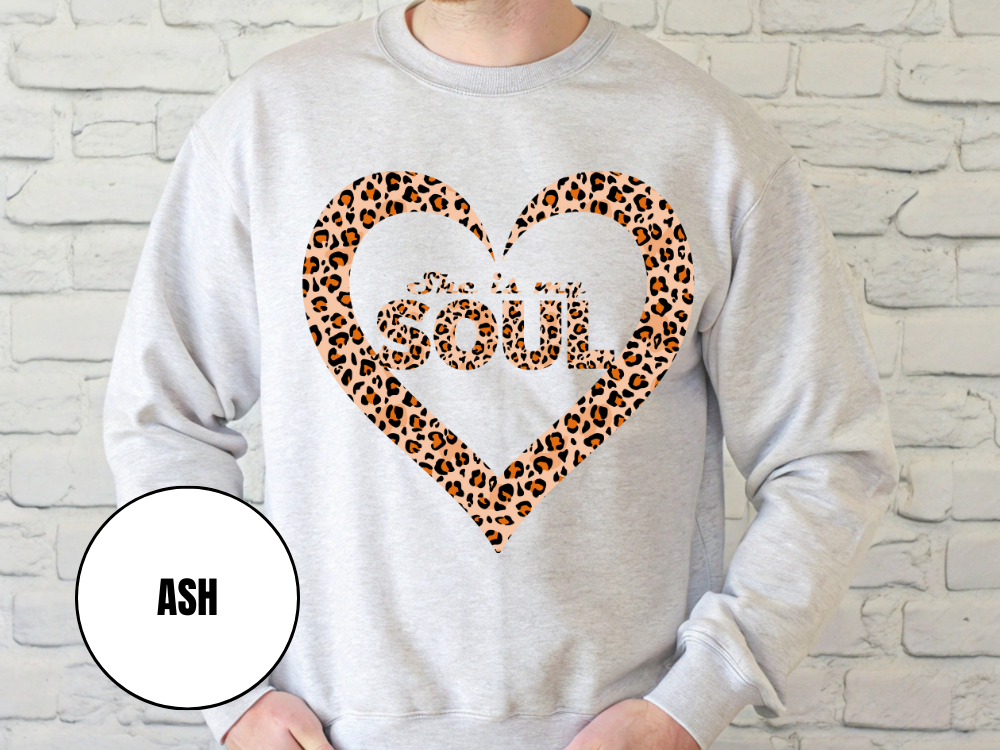 "She Is My Soul Leopard Design" Valentine's Day (Gildan 18000) VD071