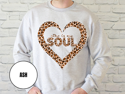"She Is My Soul Leopard Design" Valentine's Day (Gildan 18000) VD071