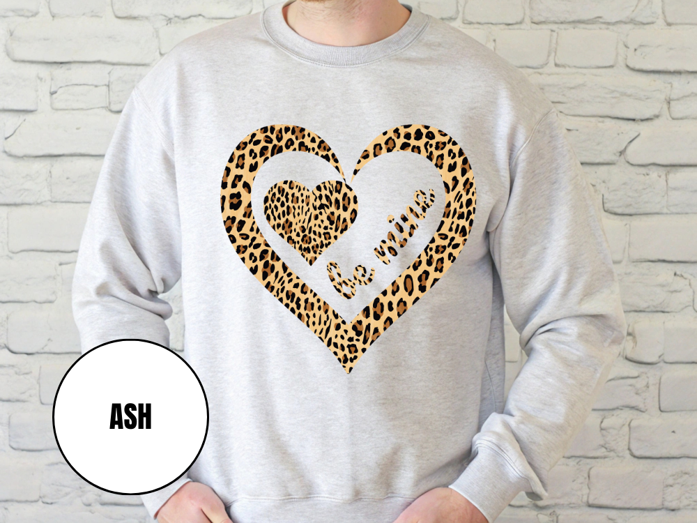 "Be Mine Leopard Design" Valentine's Day (Gildan 18000) VD067