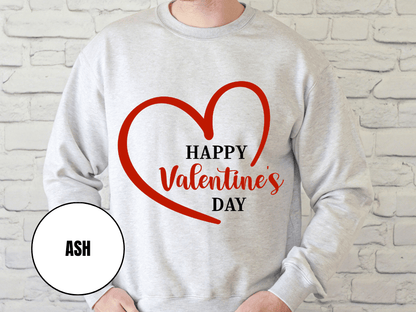 "Happy Valentine Days" Valentine's Day Sweatshirt, (Gildan 18000) VD019