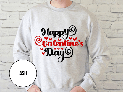"Happy Valentine's Day" Valentine's Day Sweatshirt, (Gildan 18000) VD008