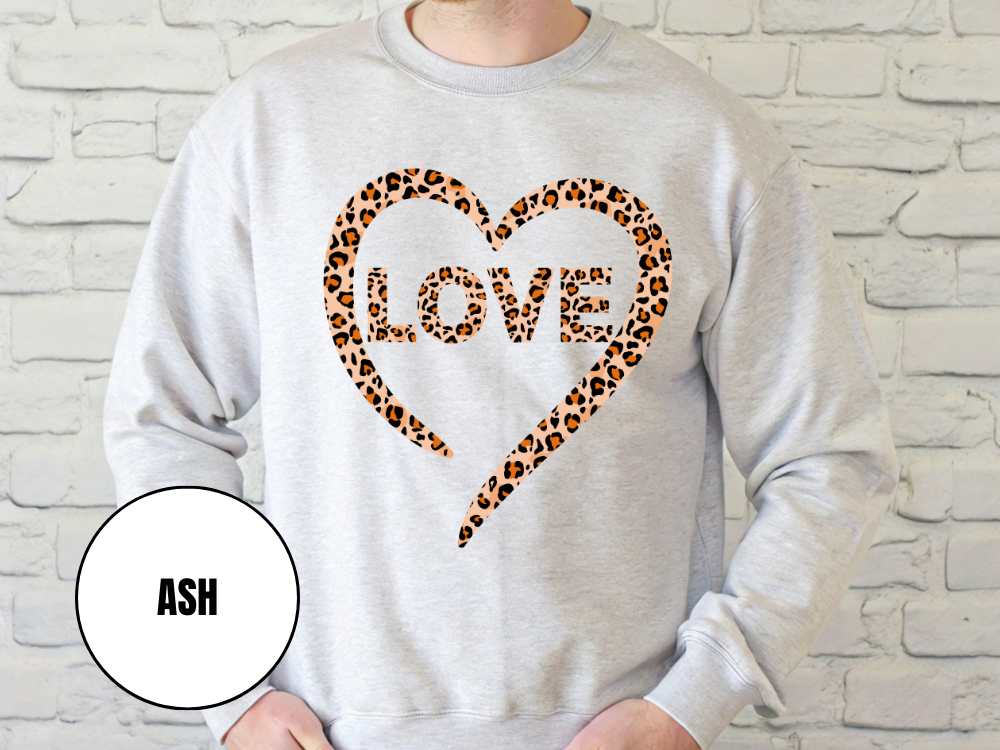 "Love Leopard Design" Valentine's Day (Gildan 18000) VD073