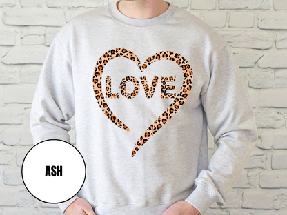 "Love Leopard Design" Valentine's Day (Gildan 18000) VD073