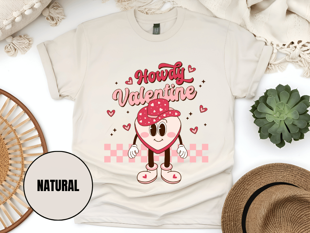 "Howdy Valentine, Valentine's Day" T-Shirt, (Gildan 5000) VD043