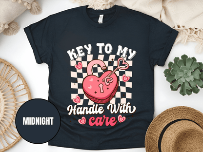 "Key to My Handle with Care , Valentine's Day" T-Shirt, (Gildan 5000) VD045