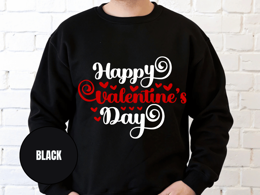 "Happy Valentine's Day" Valentine's Day Sweatshirt, (Gildan 18000) VD008