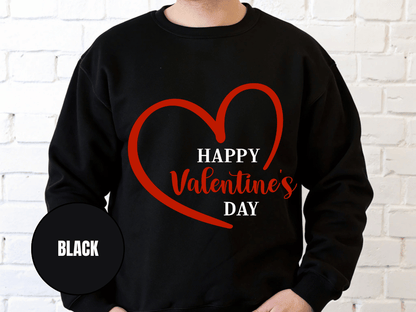 "Happy Valentine Days" Valentine's Day Sweatshirt, (Gildan 18000) VD019