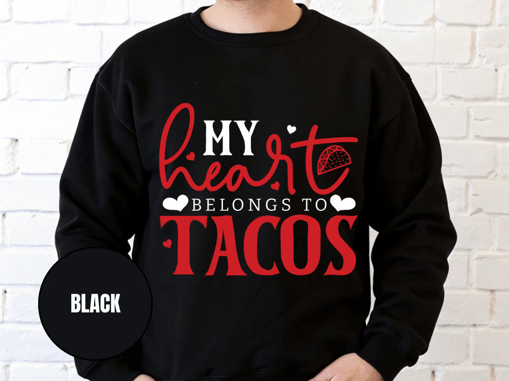 "My Heart Belongs to Tacos", Valentine's Day (Gildan 18000) VD033