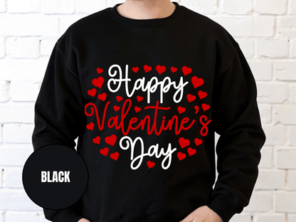 "Happy Valentine's Day" Valentine's Day Sweatshirt, (Gildan 18000) VD010