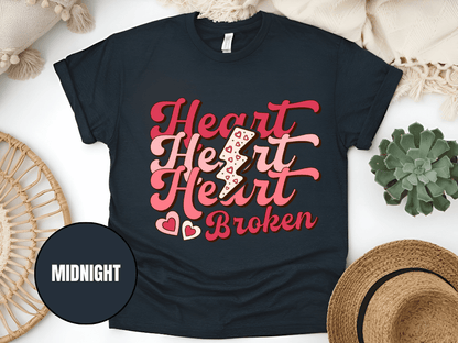 "Heart Heart Heart Broken, Valentine's Day" T-Shirt, (Gildan 5000) VD041