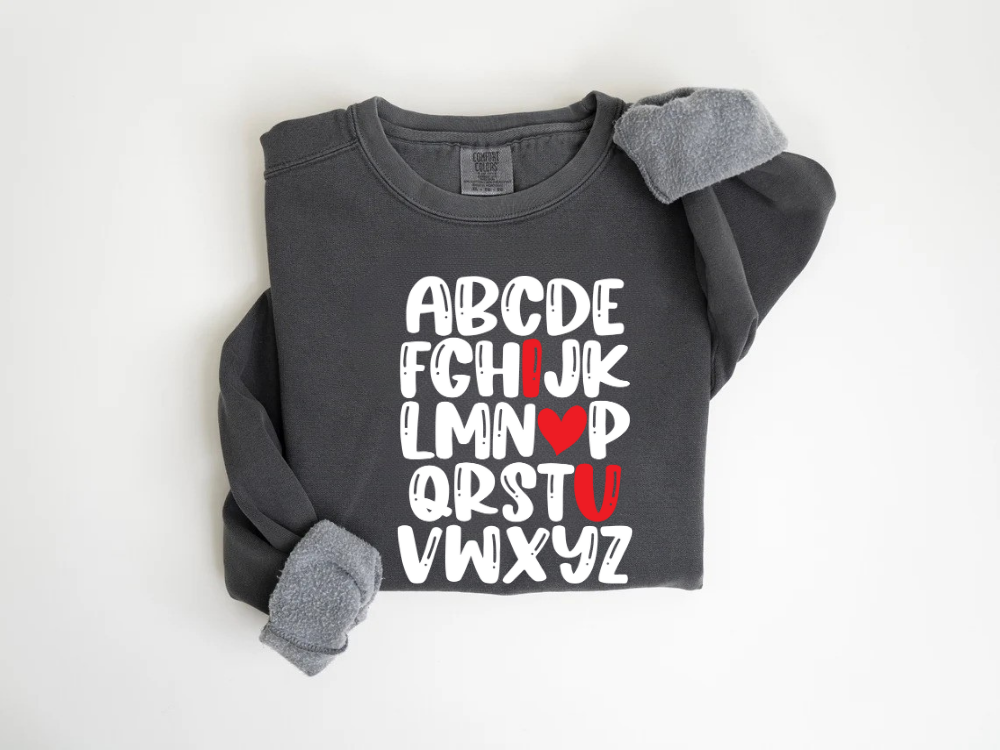 "Alphabet Valentine's Day" Valentine's Day (Comfort Color) VDS011