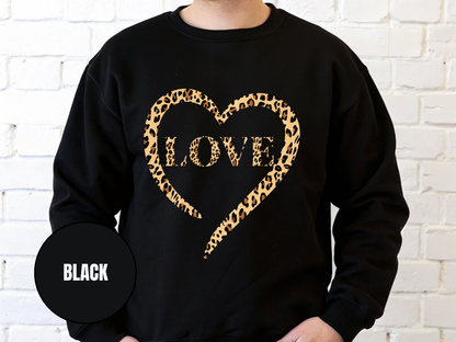 "Love Leopard Design" Valentine's Day (Gildan 18000) VD076