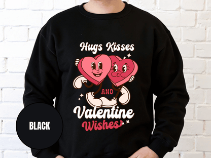 "Hug Kisses and Valentine Wishes" Valentine's Day (Gildan 18000) VD044