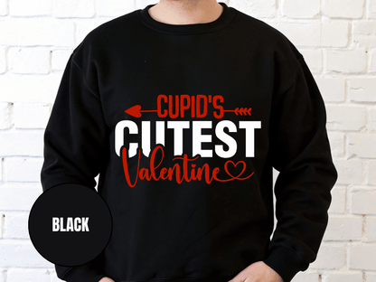 "Cupid's Cutest Valentine" Valentine's Day Sweatshirt, (Gildan 18000) VD018