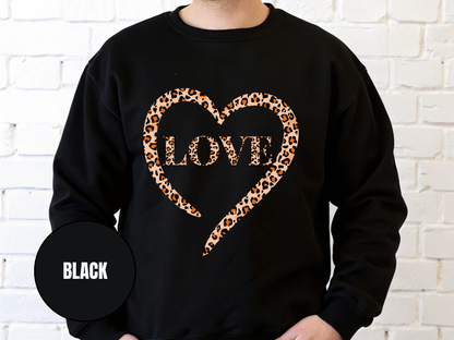 "Love Leopard Design" Valentine's Day (Gildan 18000) VD075