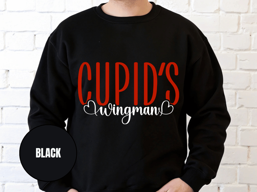 "Cupid's Wingman" Valentine's Day Sweatshirt, (Gildan 18000) VD017