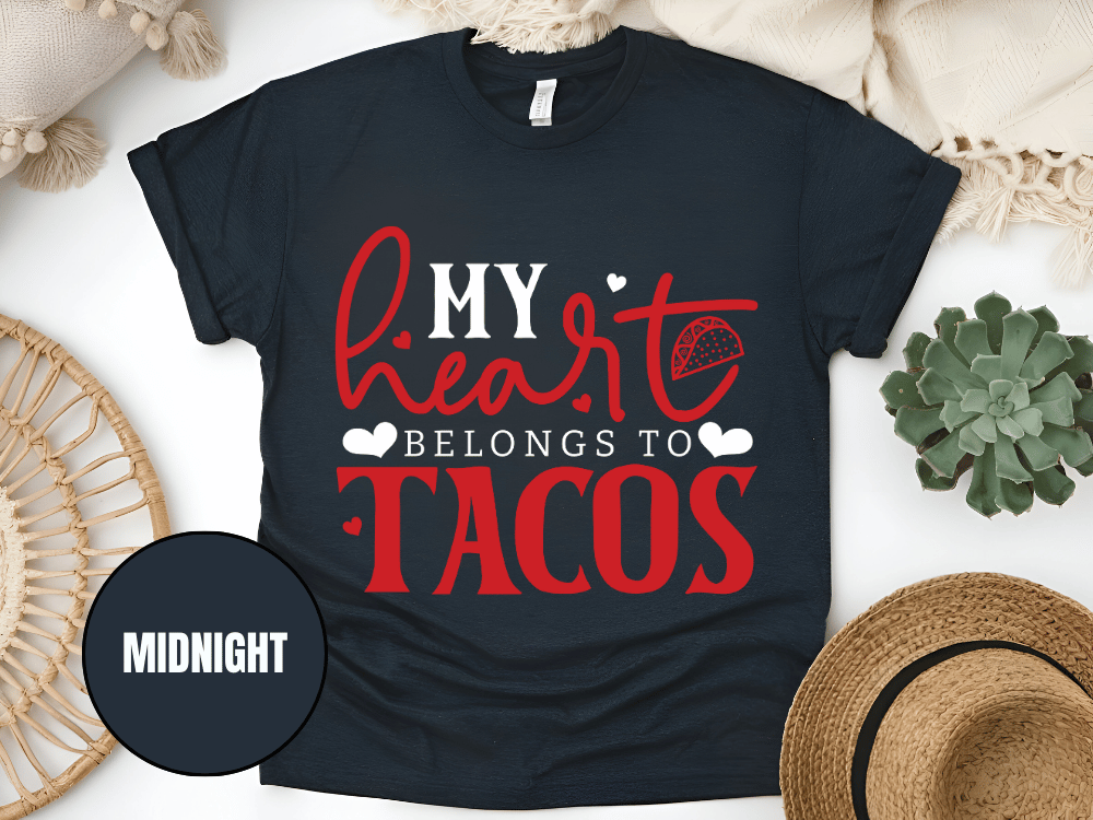 "My Heart belongs to Tacos, Valentine's Day" T-Shirt, (Gildan 5000) VD033